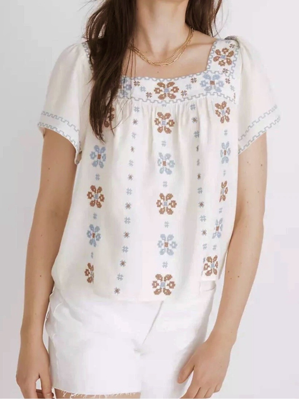 MADEWELL Cross Stitch Top sz XL